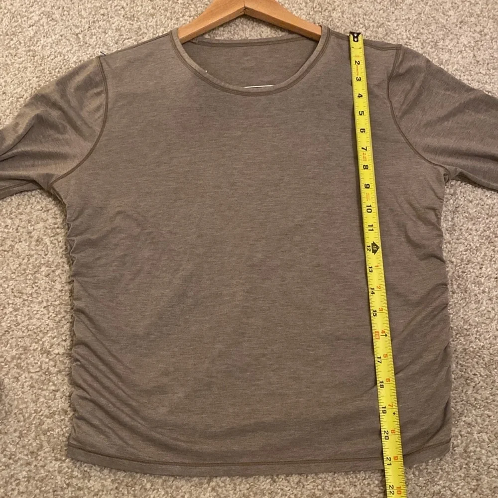 Lululemon Carbon Dust cinched cashmere long sleeve top